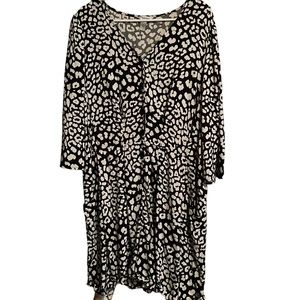 Arizona Black Leopard Print Romper Juniors Plus Size 1X